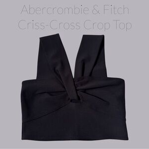 🔥 Abercrombie Black Twist Front Crop Top – Going Out Essential! 🔥